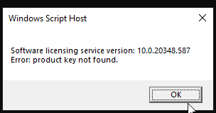 Error Product Key Not Found Windows Server