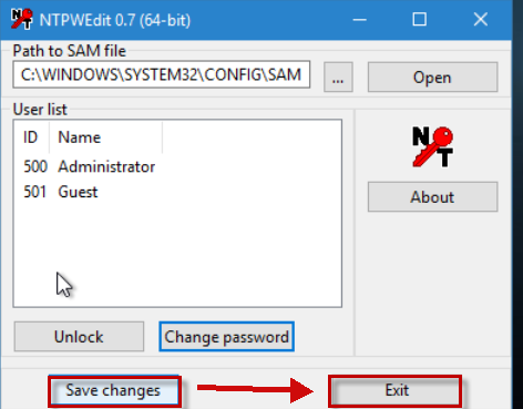 Simpan Perubahan Password