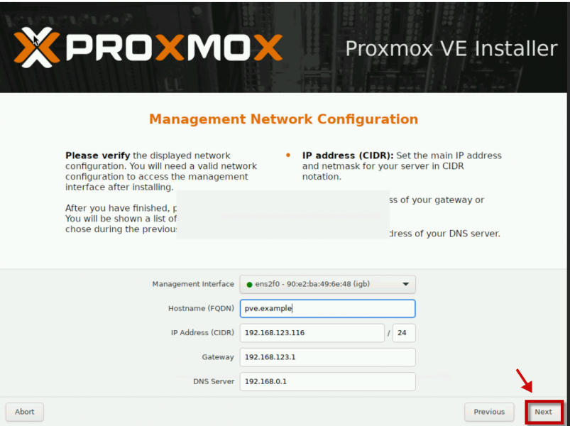 Proxmox Network Configuration