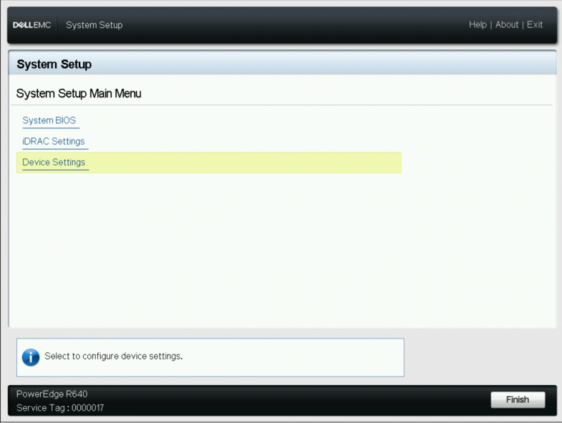 Device Settings Dell PowerEdge